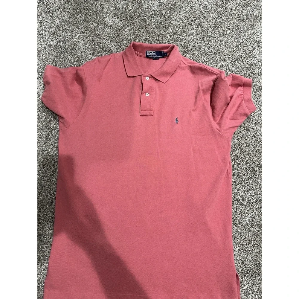 Polo Ralph Lauren Men's Pink Short Sleeve Classic Fit Polo Shirt Size L